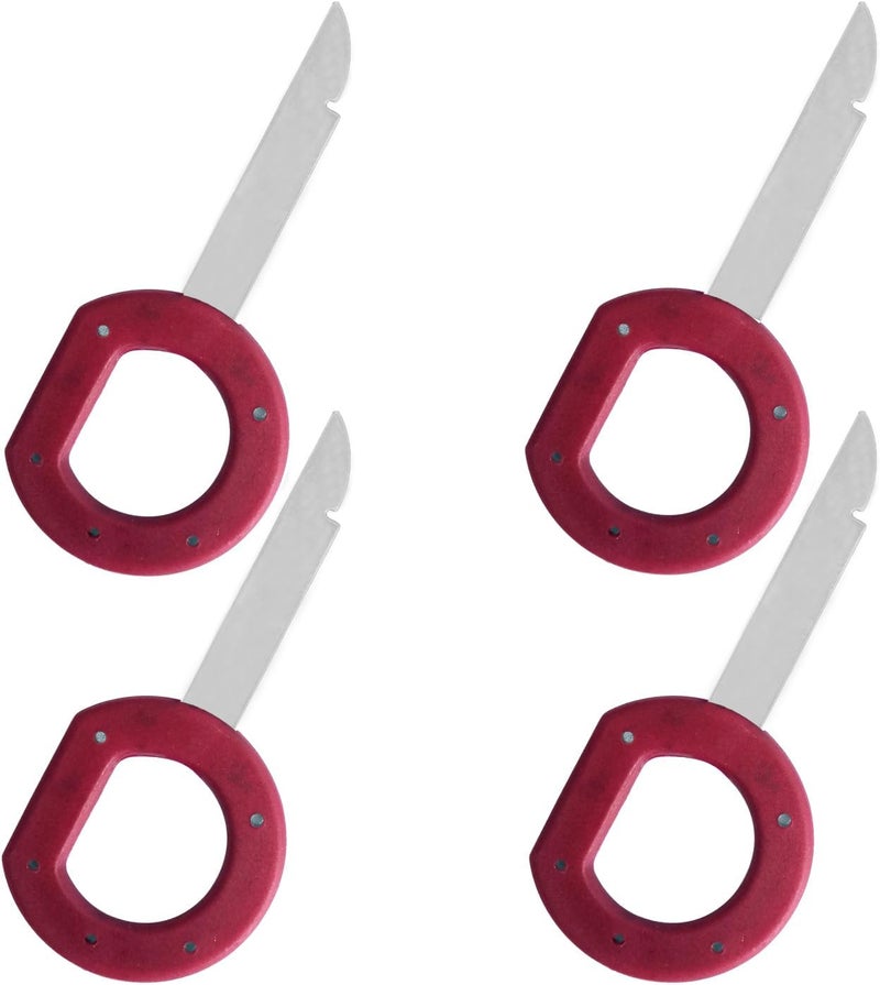 RBOKO 4Pcs Radio Removal Tool kit, Easy Grip Handles and Stiff Blades Compatible with VW Volkswagen, Mercedes Benz, Stereo Single and Double DIN Replacement Key for 1C0-051-530, T87P-19061-A (Red) - Image 1